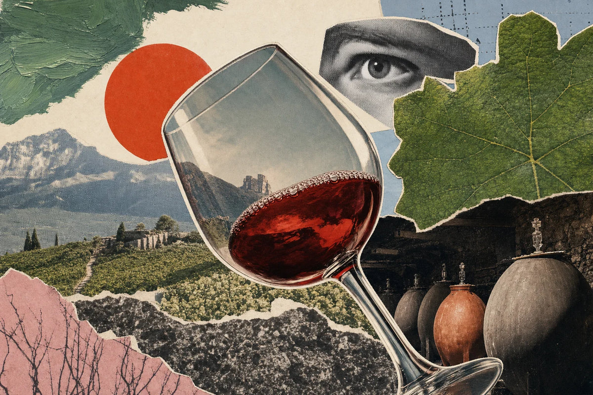 WYNCH editorial illustration about natural wine, cellar choices and sensory assessment