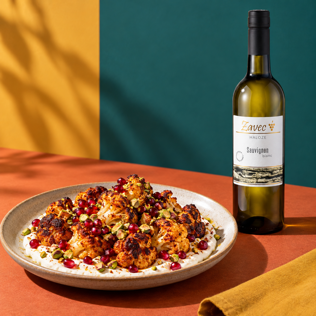 Harissa-Blumenkohl auf Zitronen-Tahini