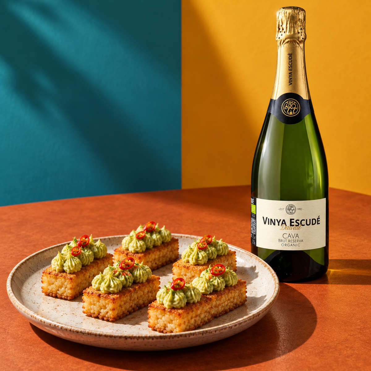 Crispy Rice mit Avocado und Limetten-Chili