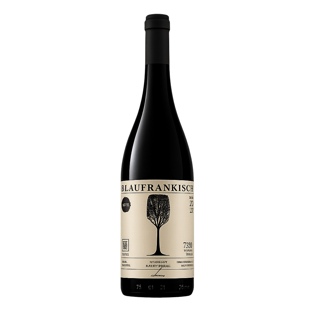 Kobal Roots Blaufränkisch 2025 Rotweinflasche, Naturwein aus Haloze mit schwarzer Kirsche und Pfeffer | Kobal Roots Blaufränkisch 2025 red wine bottle, natural wine from Haloze with black cherry and pepper