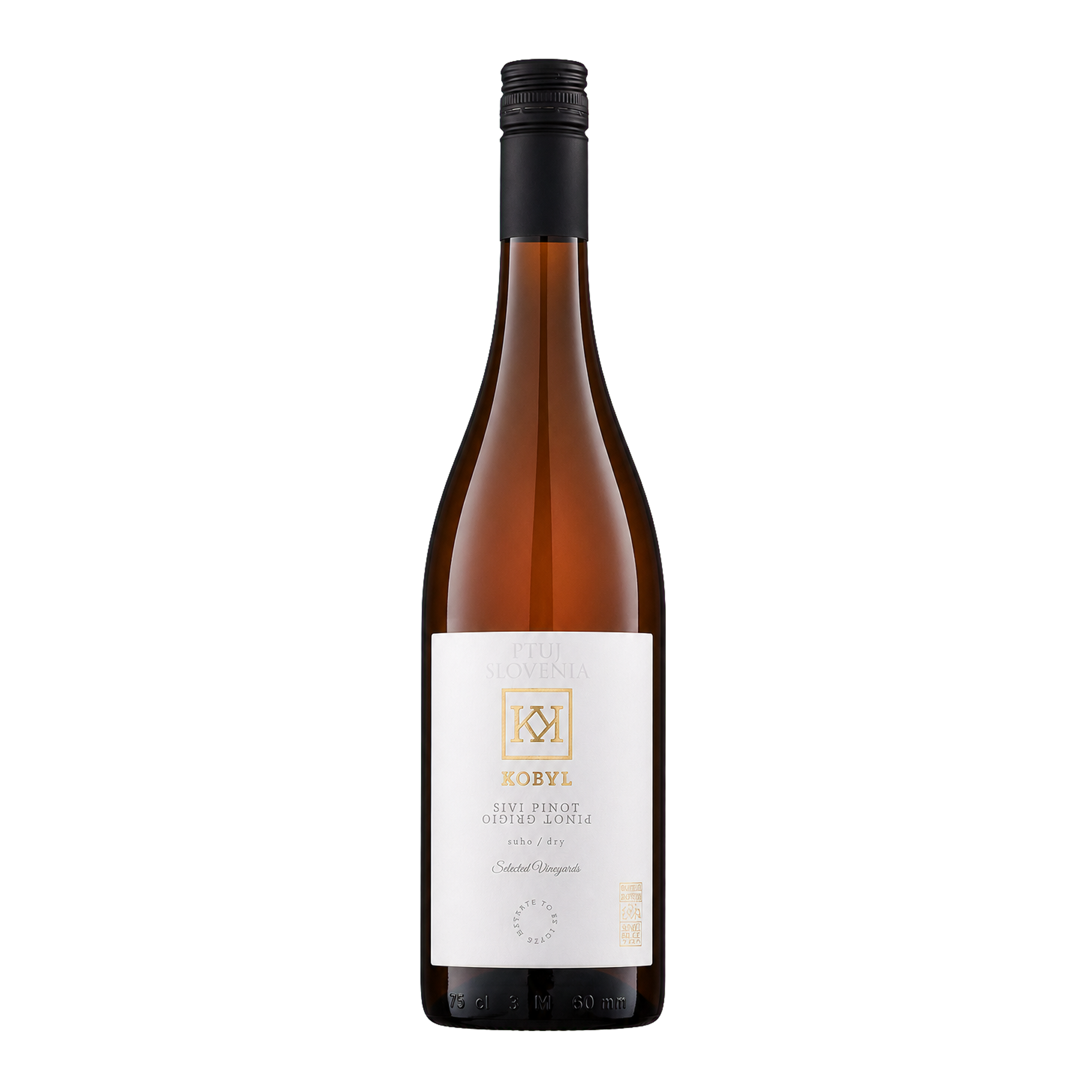 Kobal Pino Grigio 2025 – kupferheller Pinot Grigio aus Haloze, Mergel-Terrassen, Maischevergoren, 36 h Schalenkontakt | Kobal Pino Grigio 2025 – pale copper skin-contact Pinot Grigio from Haloze marl slopes, 36 h maceration, Slovenia