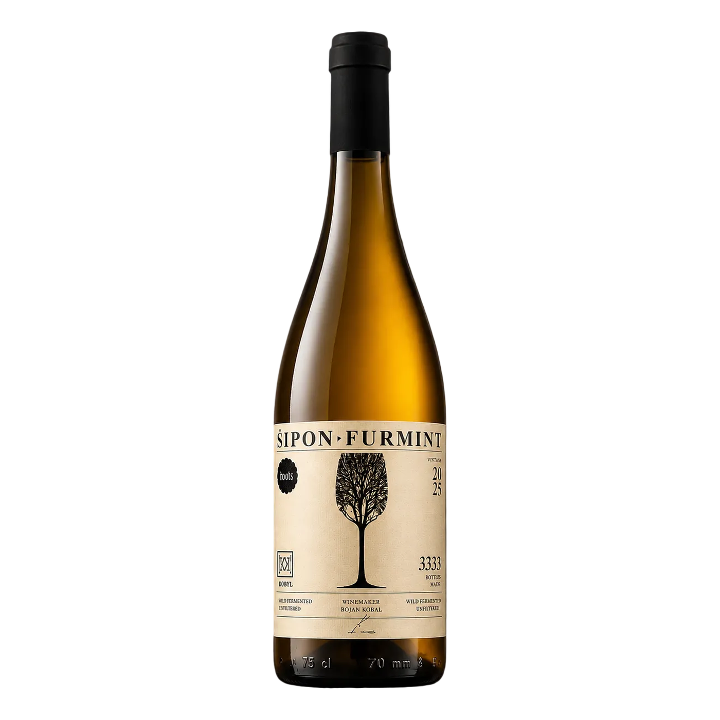 Kobal Roots Furmint 2025 — maischevergoren auf Mergel, ungefiltert, 15 Tage Schalenkontakt, Naturwein aus Haloze Slowenien | Kobal Roots Furmint 2025 — skin-contact on marl, unfiltered, 15-day maceration, natural wine from Haloze Slovenia