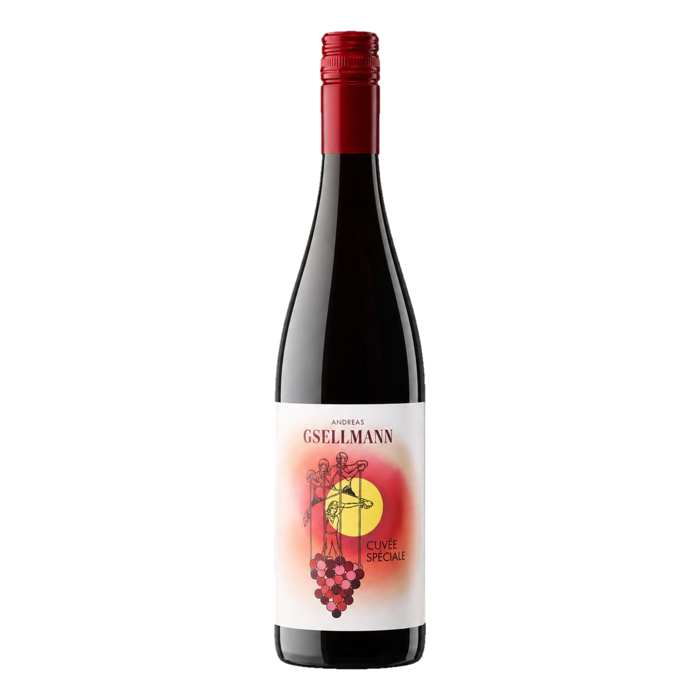 Andreas Gsellmann Cuvée spéciale 2023 Rotwein-Flasche, biodynamisch, Blaufränkisch-Blend aus Burgenland Heideboden | Andreas Gsellmann Cuvée spéciale 2023 red wine bottle, biodynamic Blaufränkisch blend from Burgenland Heideboden, Austria