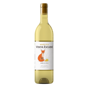 Vinya Escudé White Fox Xarel.lo 2023 Flasche, Bio-Weißwein aus Penedès auf Kalkstein, weiße Blüten und Aprikose | Vinya Escudé White Fox Xarel.lo 2023 bottle, organic white wine from Penedès limestone, white flowers and apricot