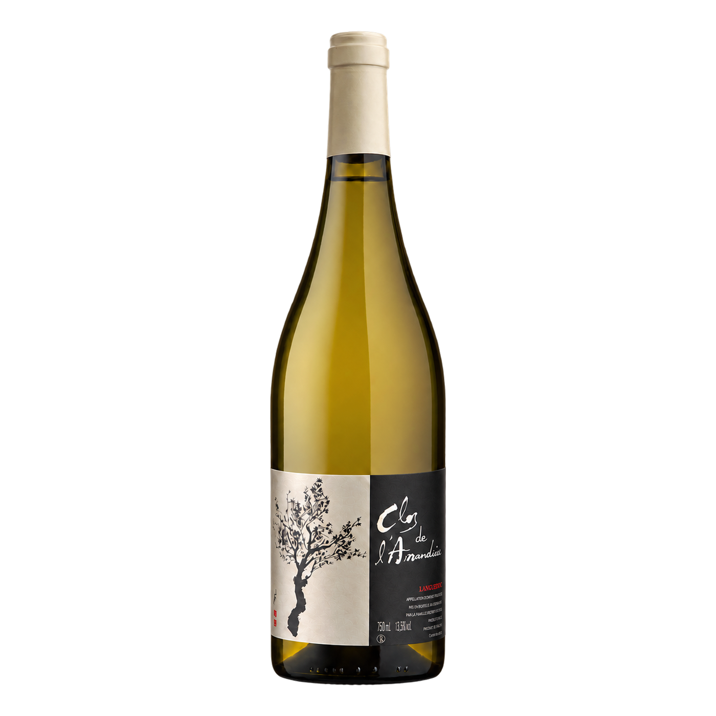 Grenache Blanc Lees-Aged · Languedoc — catalog bottle with physically wrapped label perspective