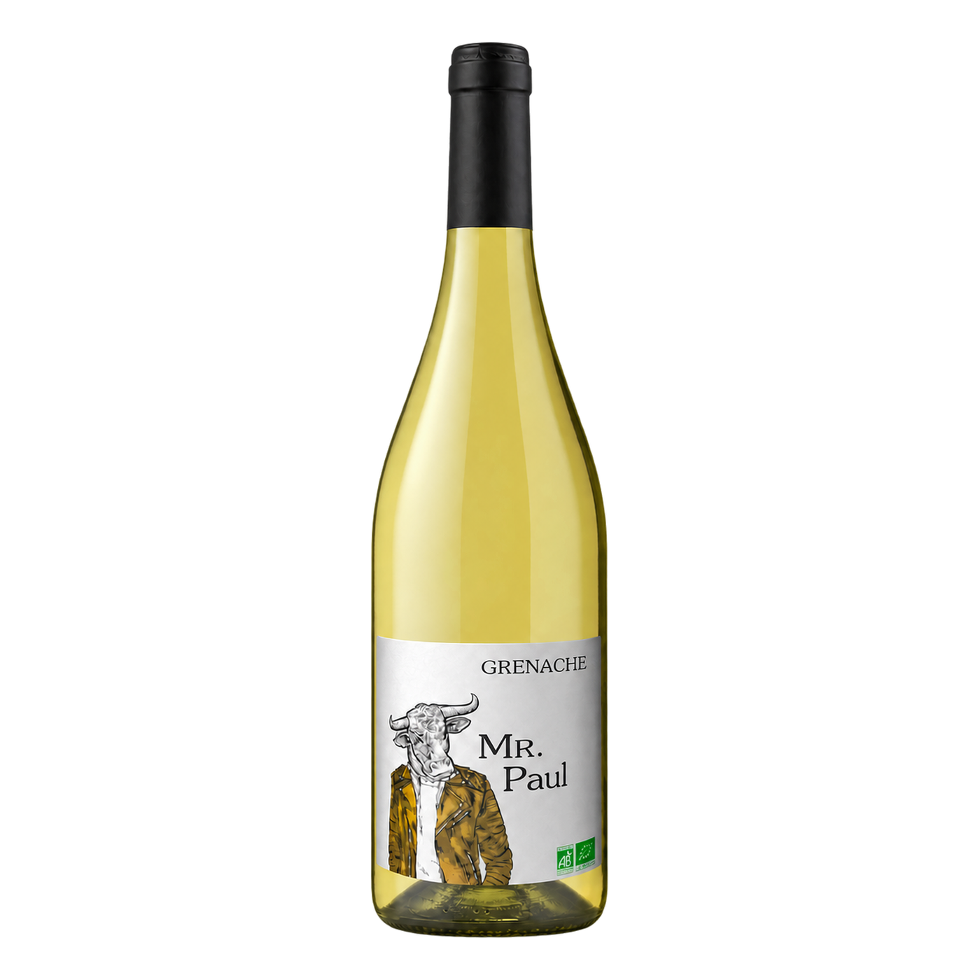 Grenache Blanc Stainless Steel · Côtes du Rhône — catalog bottle with physically wrapped label perspective
