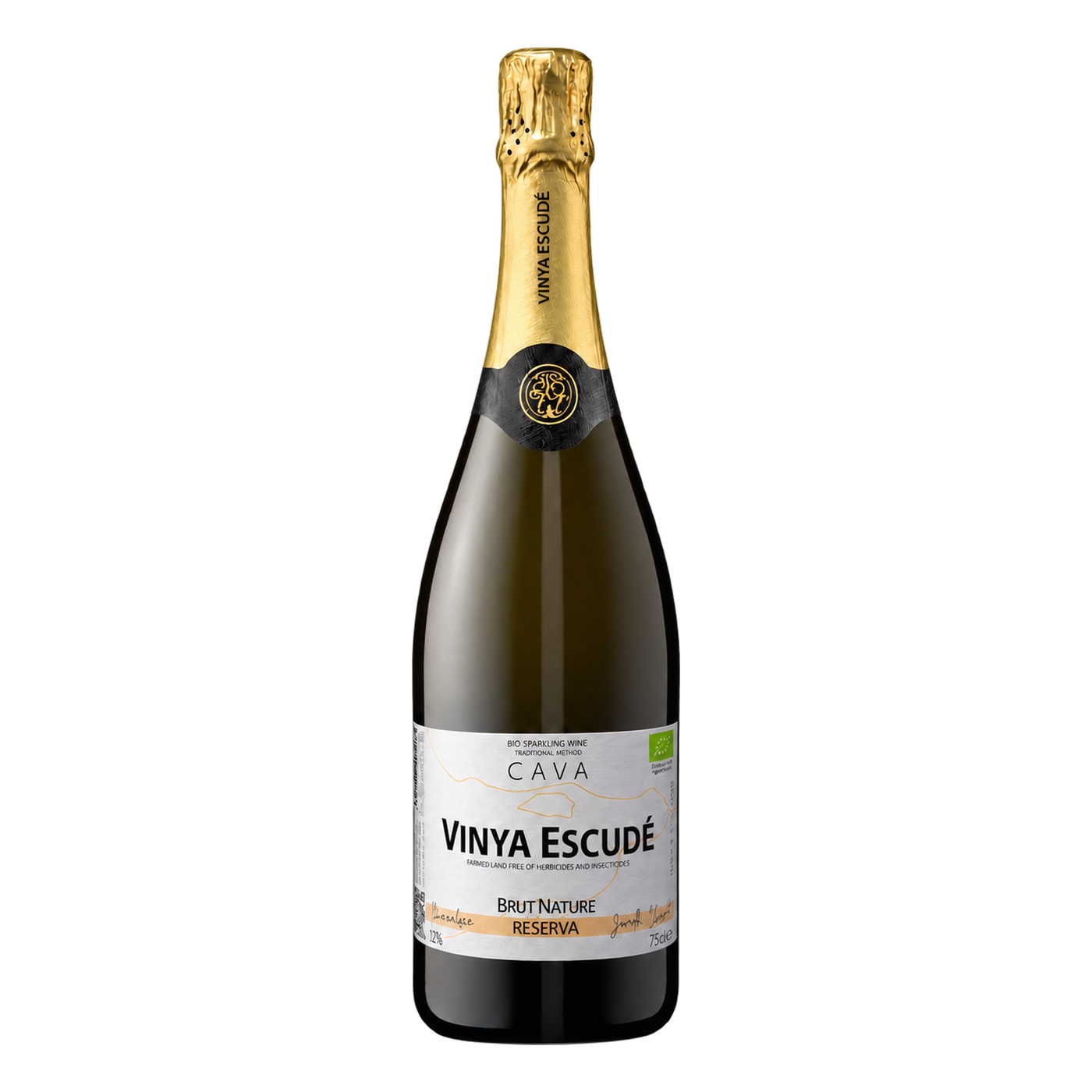 Macabeo Brut Nature · Penedès — catalog bottle with physically wrapped label perspective
