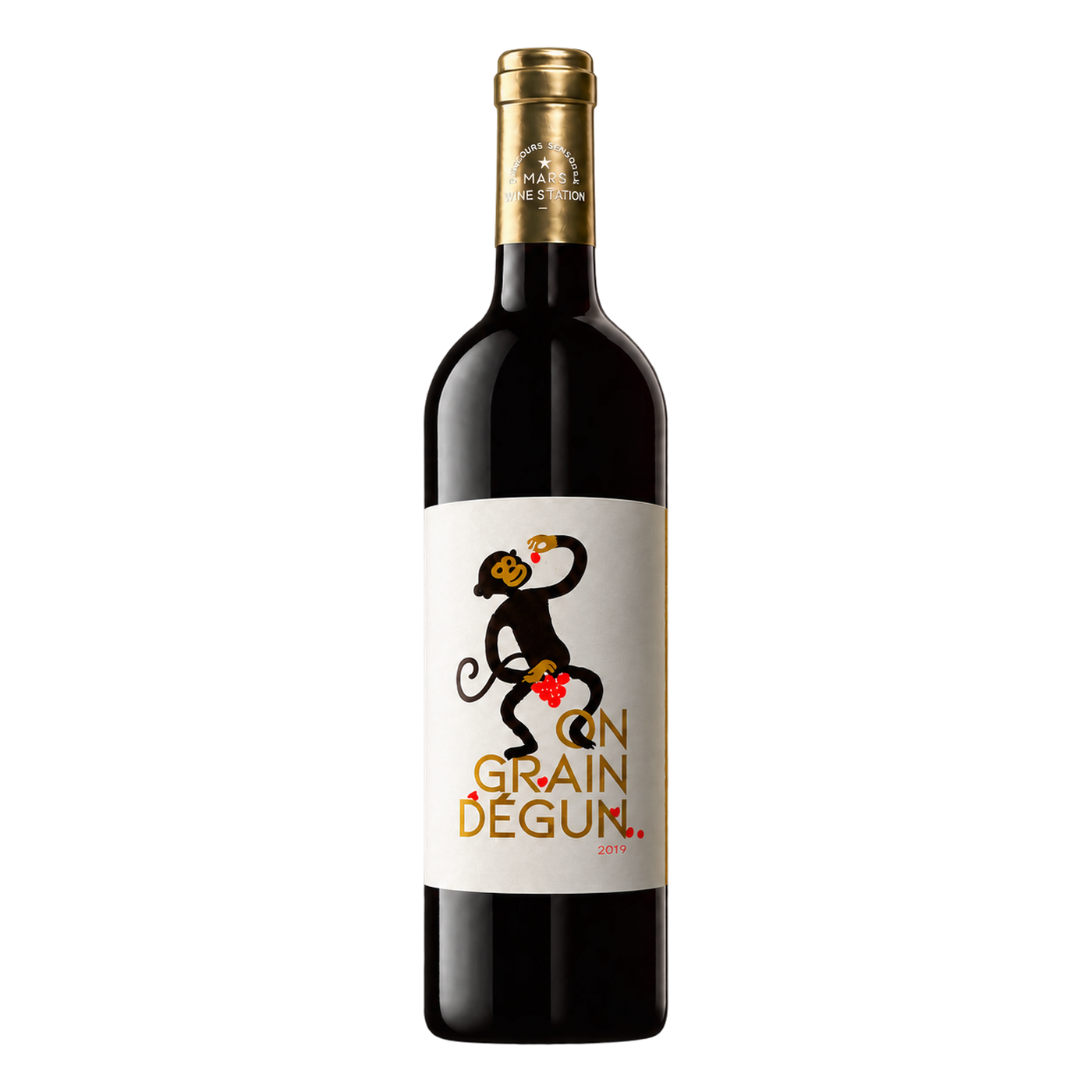 Merlot No-Sulfites · Provence — catalog bottle with physically wrapped label perspective