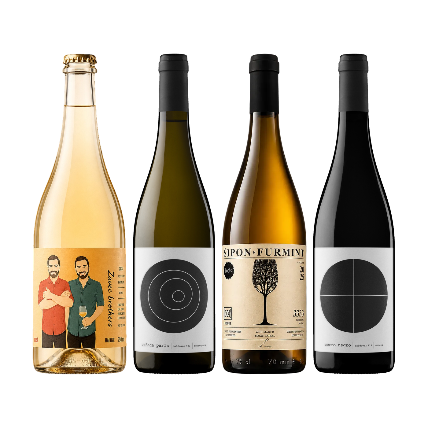 Four wine bottles in the Freundwein set Kleiner Umweg