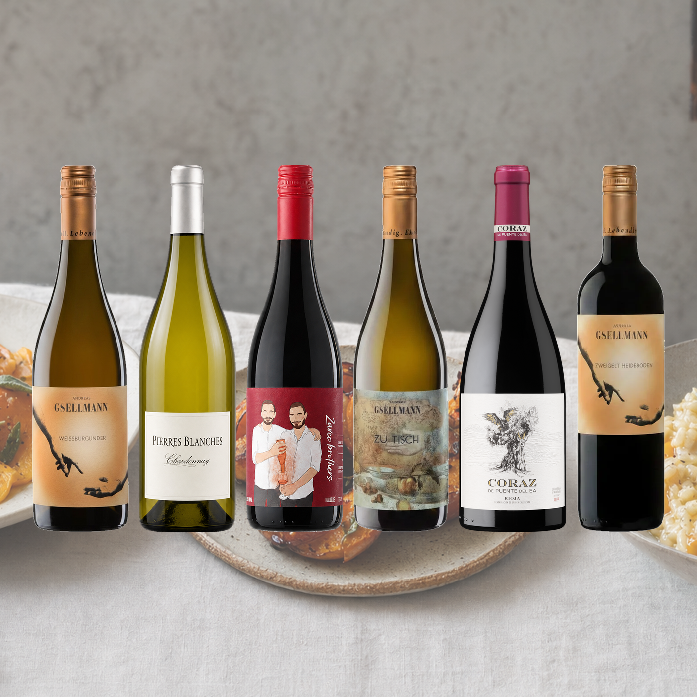 WYNCH tasting set with six wines for “White or red? Three pumpkin dishes offer the first clue”