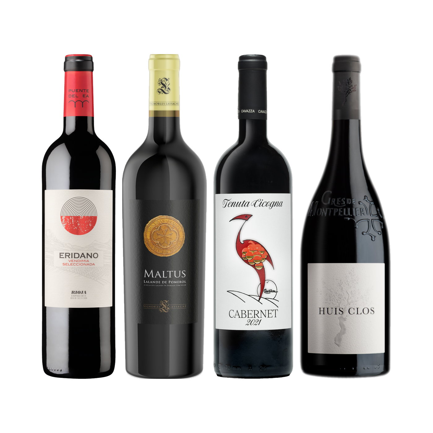 Four wine bottles in the Freundwein set Noch ein Gedanke